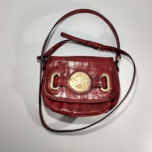 Nine West red faux leather crossbody bag